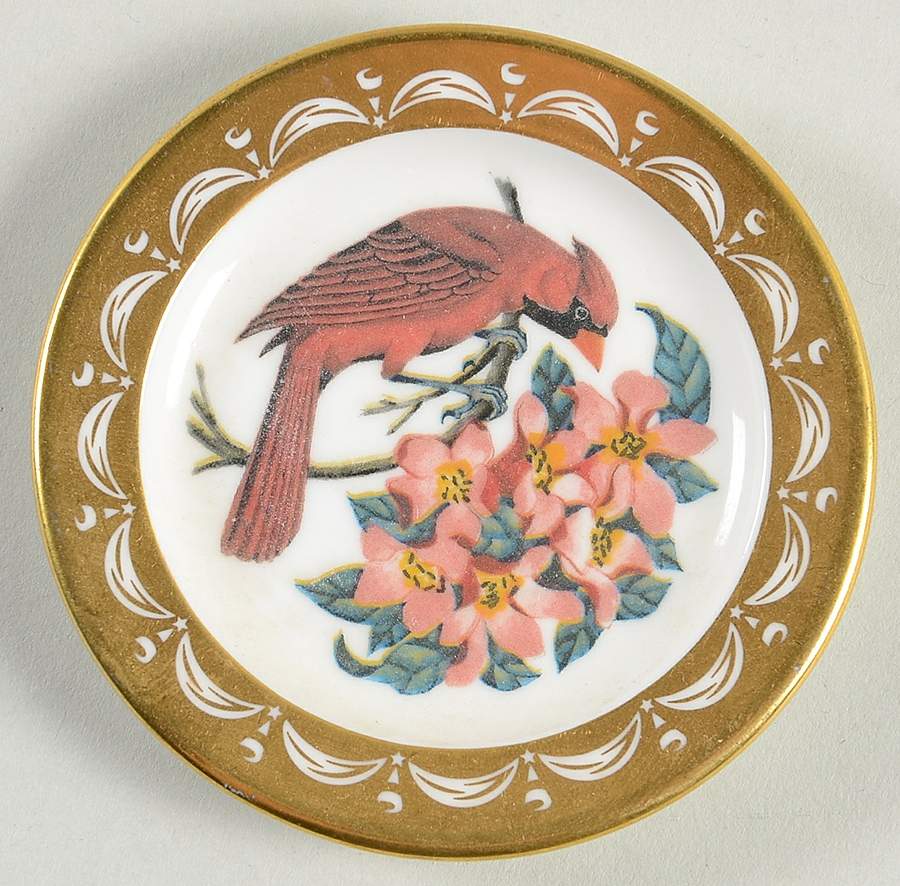 State Birds & Flowers Miniature West Virginia-Cardinal / Rhododendron - With Box West Virginia by Franklin Mint-1