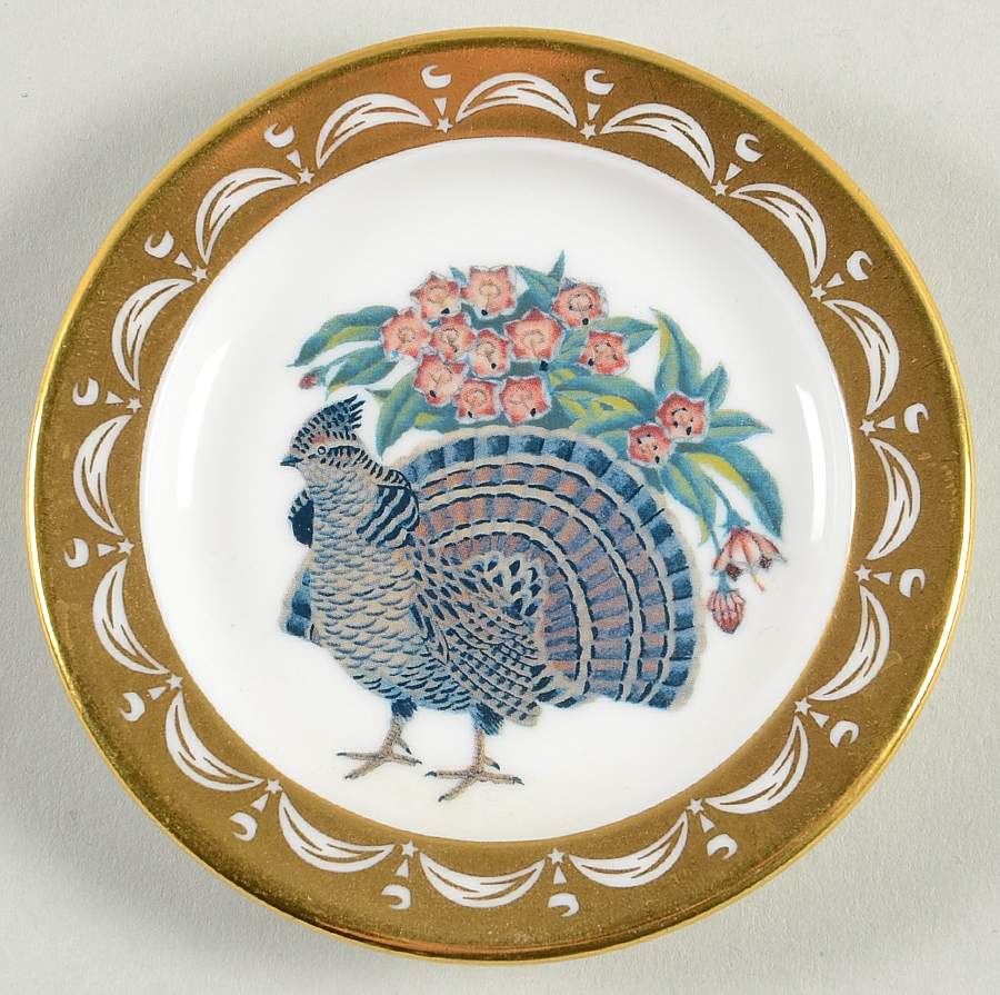 State Birds & Flowers Miniature Pennsylvania-Ruffed Grouse / Mountain La - Pennsylvania, No Box by Franklin Mint-1