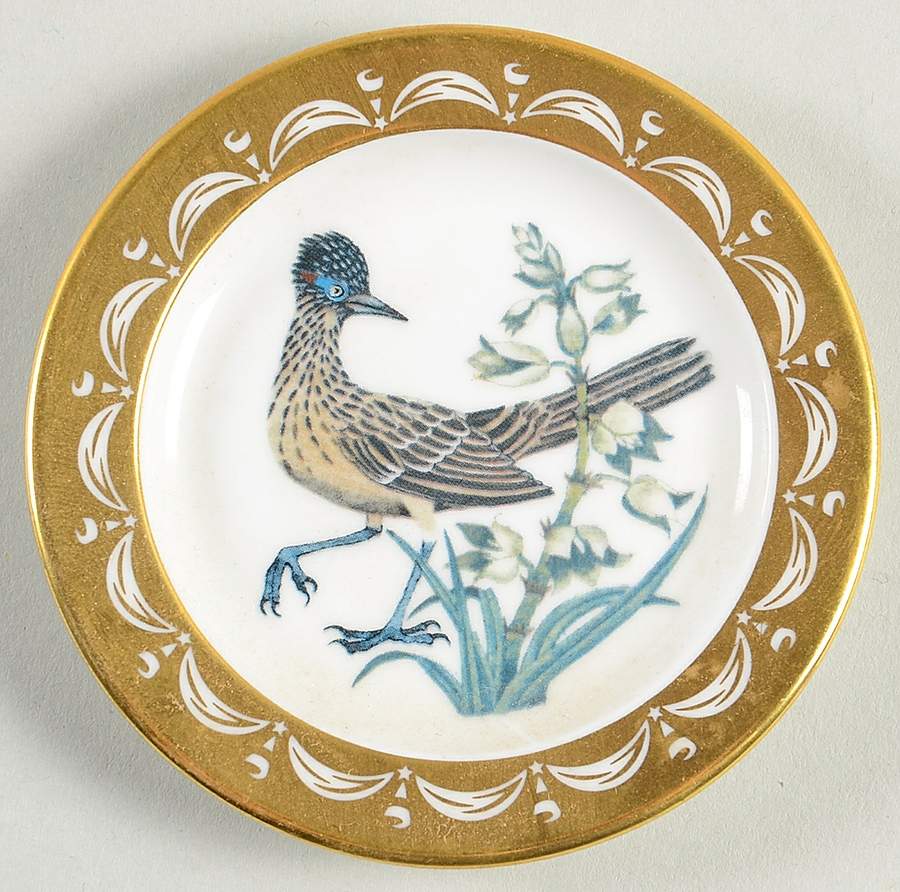 State Birds & Flowers Miniature New Mexico-Roadrunner / Yucca - New Mexico With Box by Franklin Mint-1