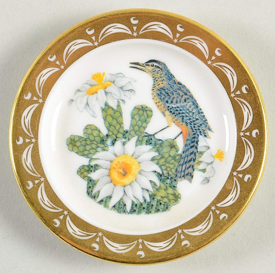 State Birds & Flowers Miniature Arizona-Cactus Wren / Saguaro Cactus - Arizona With Box by Franklin Mint-1