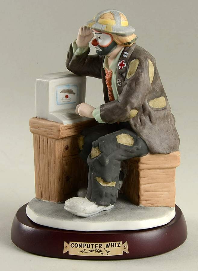 Emmett Kelly Jr-Professionals Computer Whiz - No Box by Flambro-1