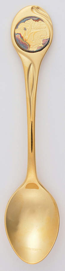 Twelve Days of Christmas-Gold Seven Swans A Swimming - No Box by Franklin Mint-1
