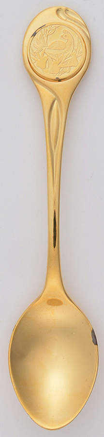 Twelve Days of Christmas-Gold Partridge In A Pear Tree - No Box by Franklin Mint-1