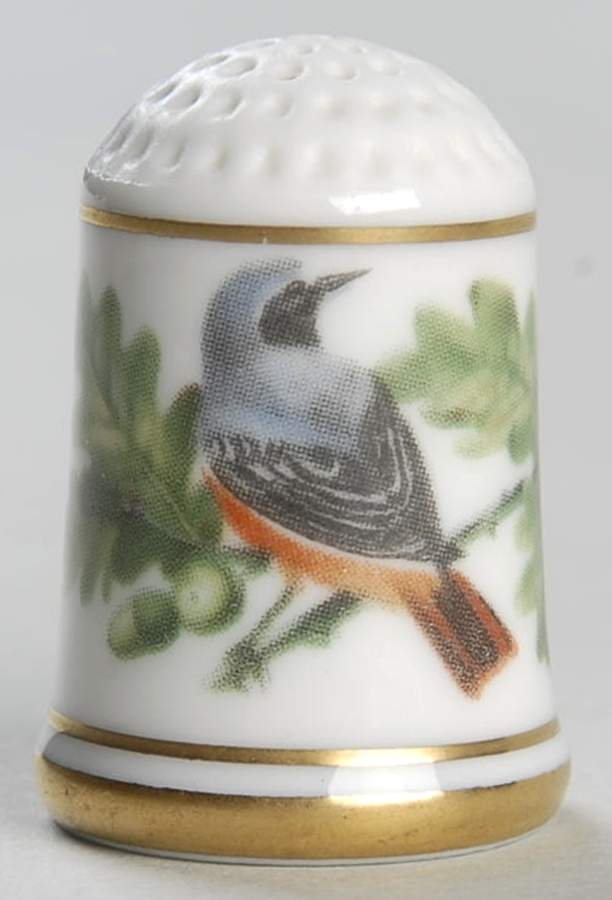 Garden Birds Thimble Collection Redstart - No Box by Franklin Mint-1