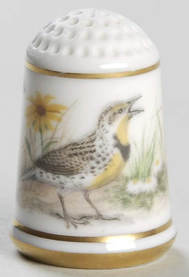 Garden Birds Thimble Collection Western Meadowlark - No Box by Franklin Mint-1