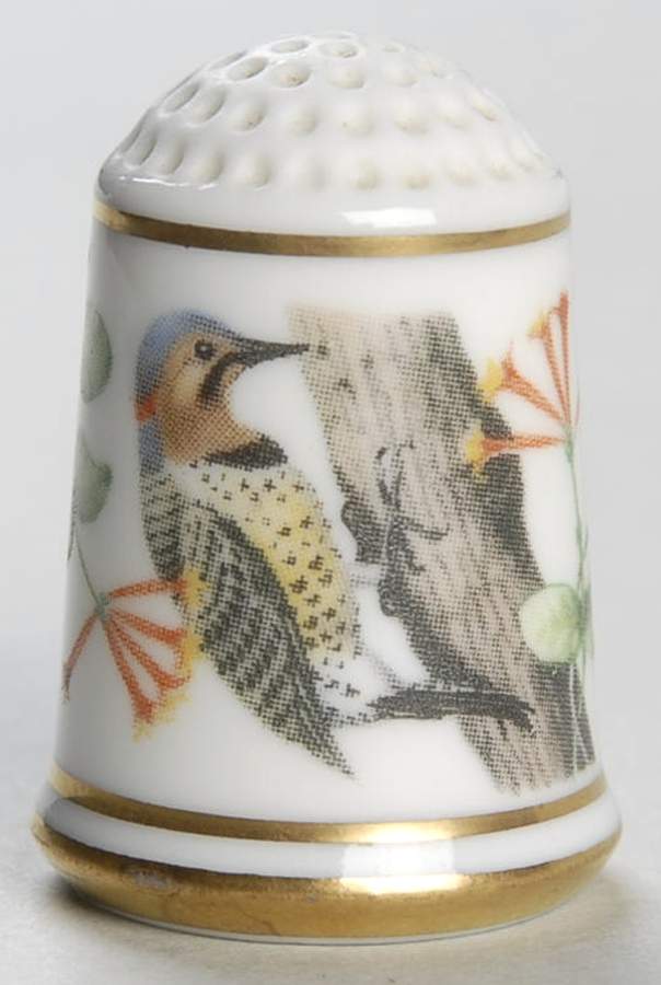 Garden Birds Thimble Collection Yellow Shafted Flicker - No Box by Franklin Mint-1