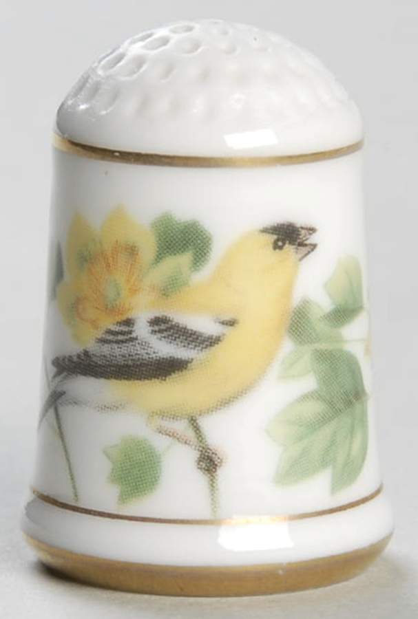 Garden Birds Thimble Collection Goldfinch - No Box by Franklin Mint-1