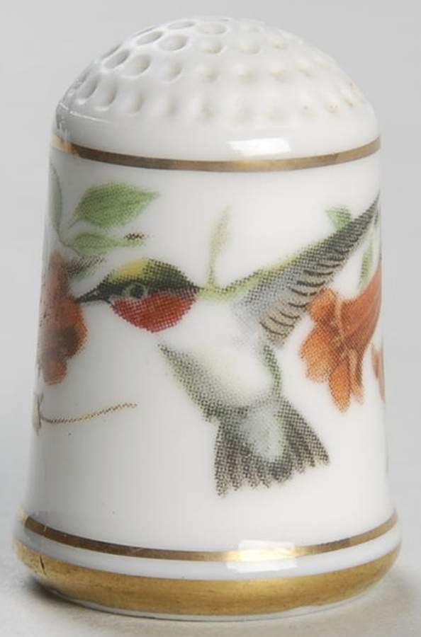 Garden Birds Thimble Collection Rudy Throated Hummingbird - No Box by Franklin Mint-1