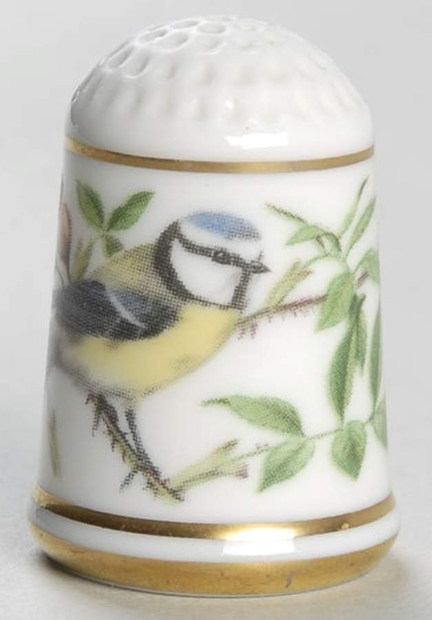 Garden Birds Thimble Collection Blue Tit - No Box by Franklin Mint-1