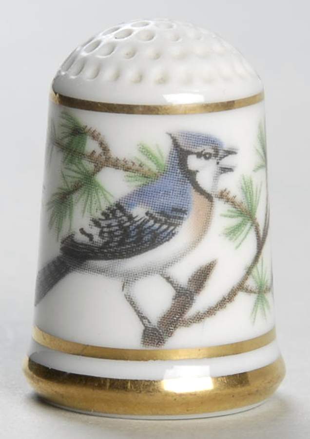 Garden Birds Thimble Collection Blue Jay - No Box by Franklin Mint-1