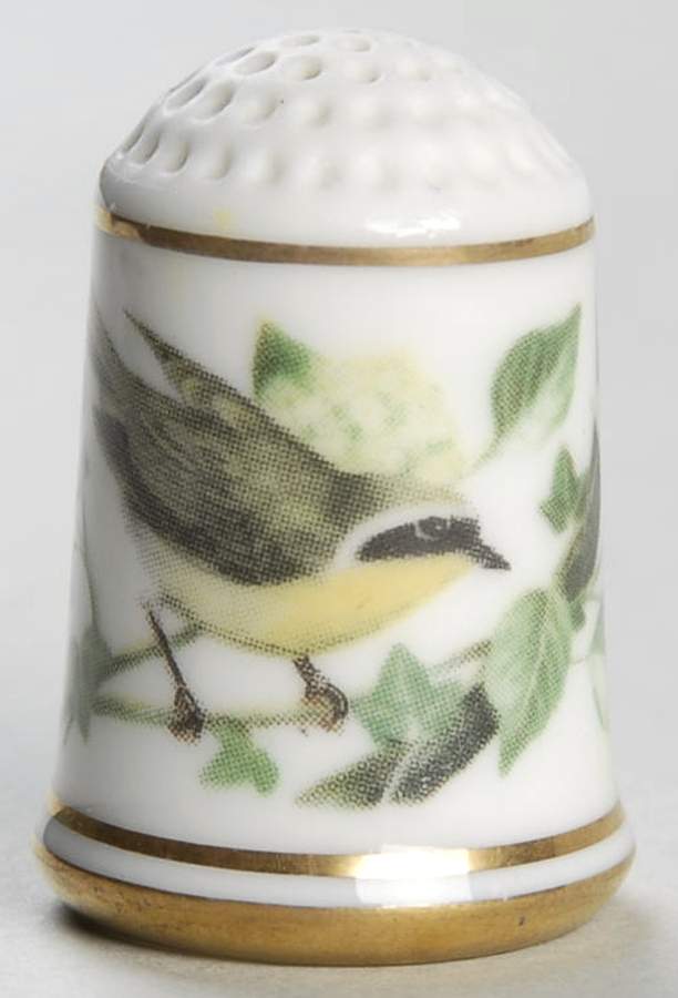 Garden Birds Thimble Collection Yellow Throat Common - No Box by Franklin Mint-1