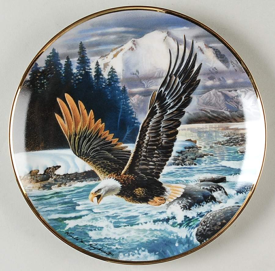 Ronald Van Ruyckevelt Eagle Soaring The Rapids - No Box by Franklin Mint-1