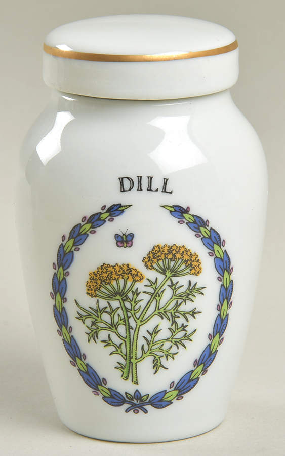 Gloria Vanderbilt Spice Jars Dill - Spice Jar Set-Ind Jar-Motif 20 by Franklin Mint-1