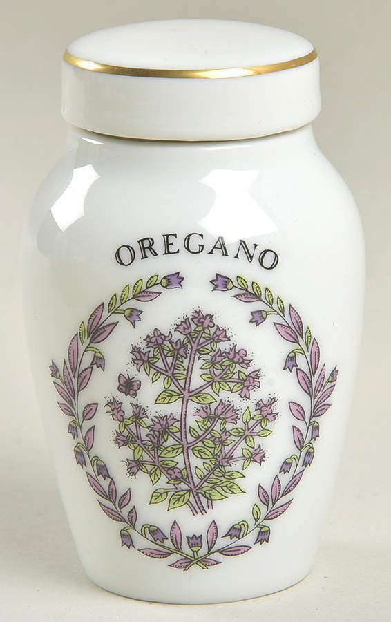 Gloria Vanderbilt Spice Jars Oregano - Spice Jar Set-Ind Jar-Motif 19 by Franklin Mint-1