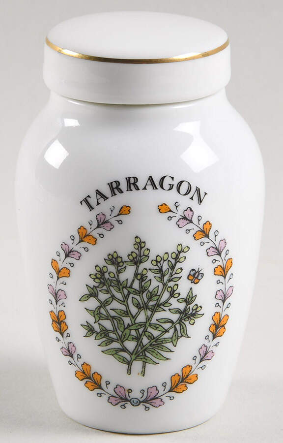 Gloria Vanderbilt Spice Jars Tarragon - Spice Jar Set-Ind Jar-Motif 11 by Franklin Mint-1