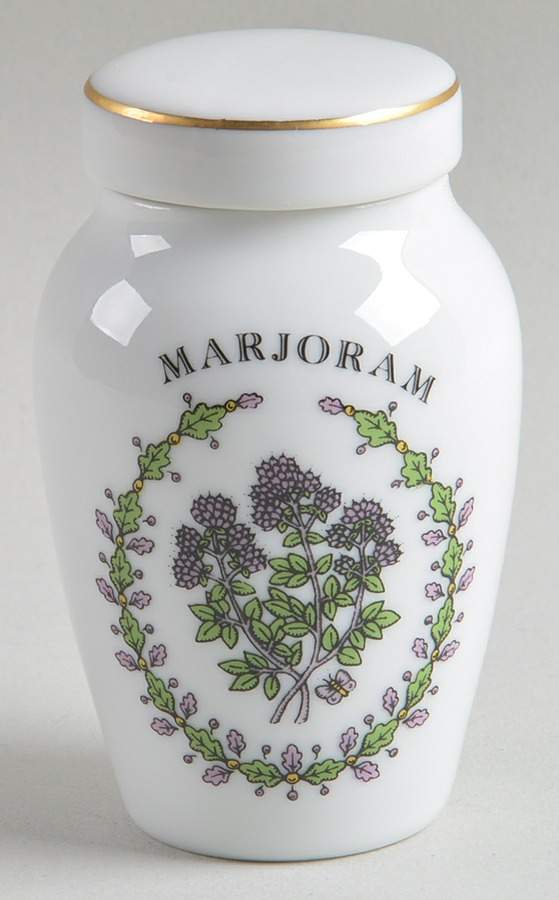 Gloria Vanderbilt Spice Jars Marjoram - Spice Jar Set-Ind Jar-Motif 7 by Franklin Mint-1