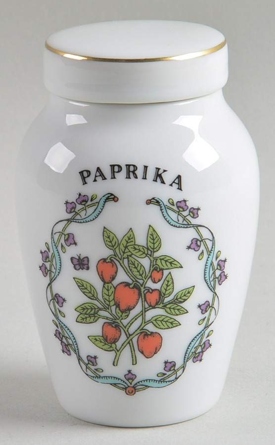 Gloria Vanderbilt Spice Jars Paprika - Spice Jar Set-Ind Jar-Motif 16 by Franklin Mint-1