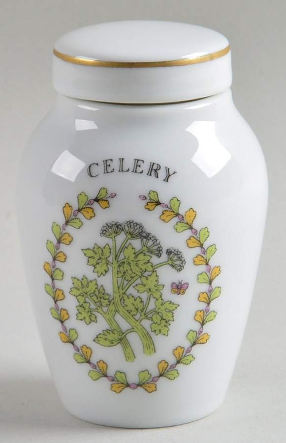 Gloria Vanderbilt Spice Jars Celery - Spice Jar Set-Ind Jar-Motif 15 by Franklin Mint-1