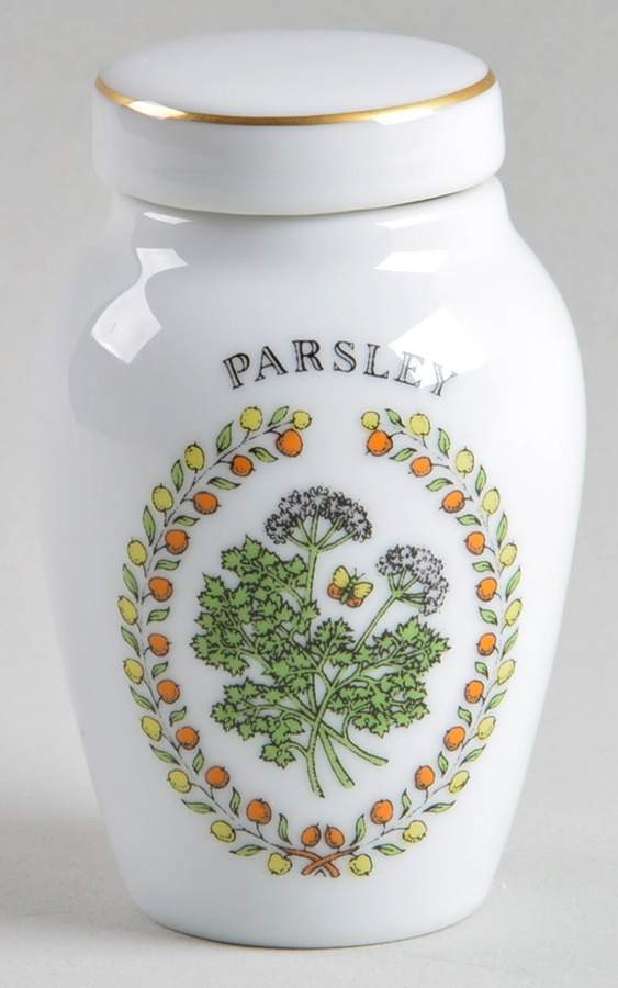 Gloria Vanderbilt Spice Jars Parsley - Spice Jar Set-Ind Jar-Motif 24 by Franklin Mint-1