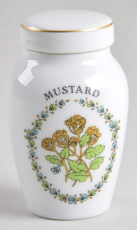 Gloria Vanderbilt Spice Jars Mustard - Spice Jar Set-Ind Jar-Motif 23 by Franklin Mint-1