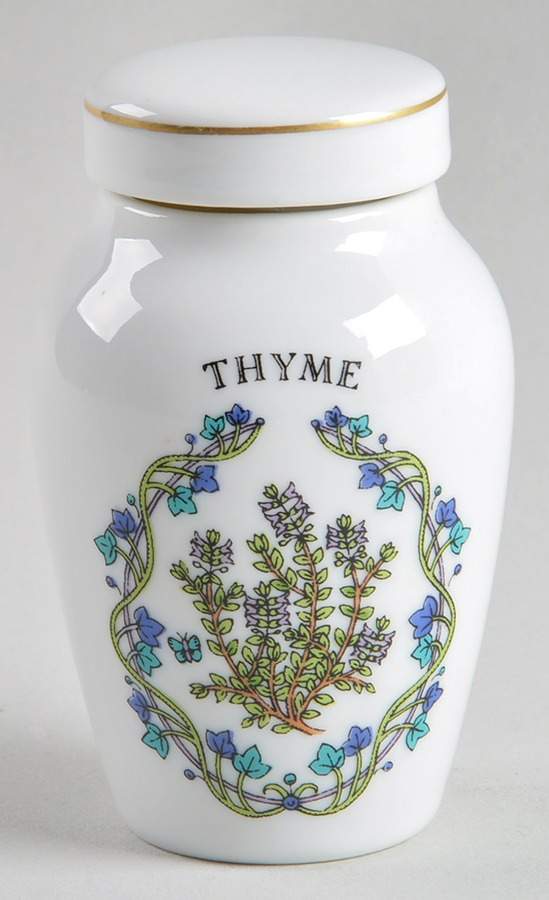 Gloria Vanderbilt Spice Jars Thyme - Spice Jar Set-Ind Jar-Motif 13 by Franklin Mint-1
