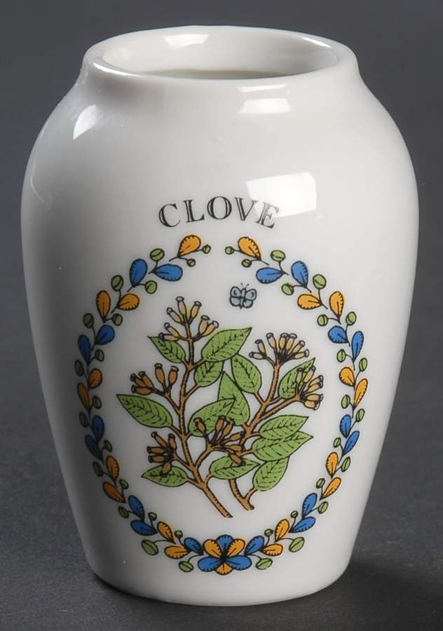 Gloria Vanderbilt Spice Jars Clove-No Lid - Spice Jar-Ind Jar/Nolid-Motif6 by Franklin Mint-1