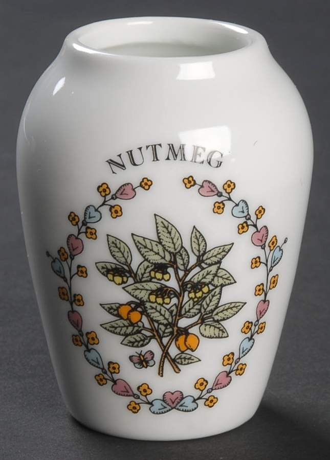 Gloria Vanderbilt Spice Jars Nutmeg-No Lid - Spice Jar-Ind Jar/Nolid-Motif2 by Franklin Mint-1