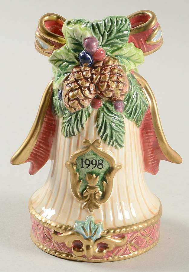 Fitz & Floyd Annual Christmas Bell Florentine Christmas Bell-Pine Cones - Boxed by Fitz & Floyd-1