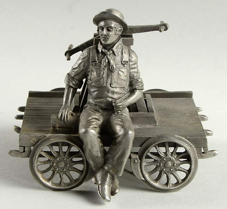 Men & Women Who Built America Railroad Worker - No Box by Franklin Mint-1