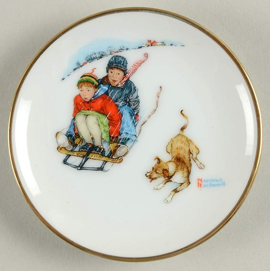 Four Seasons Miniature-Plates Downhill Daring - Boxed by Fairmont Collectible-1