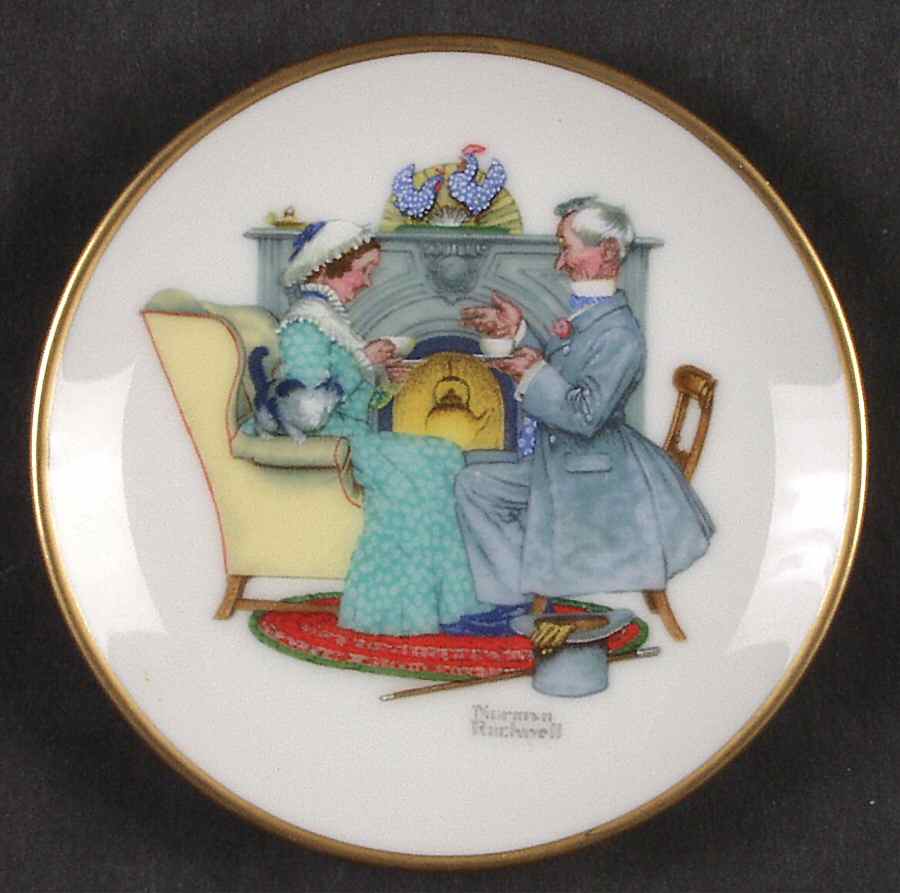 Four Seasons Miniature-Plates Gaily Sharing Vintage Times - Boxed by Fairmont Collectible-1