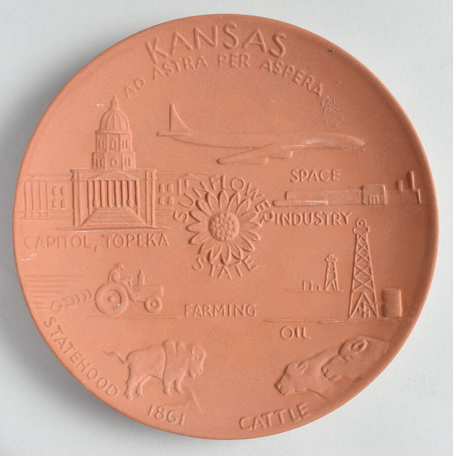 Plates Kansas 34th State 1861 - No Box by Frankoma-1