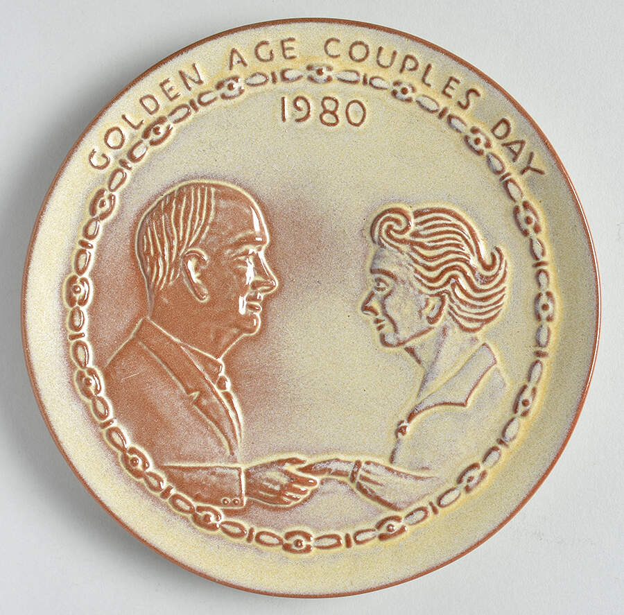 Plates Golden Age Couples Day - No Box by Frankoma-1
