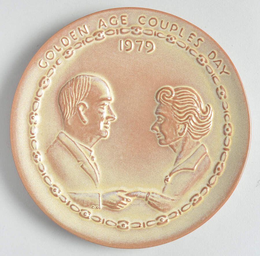 Plates Golden Age Couples Day - No Box by Frankoma-1