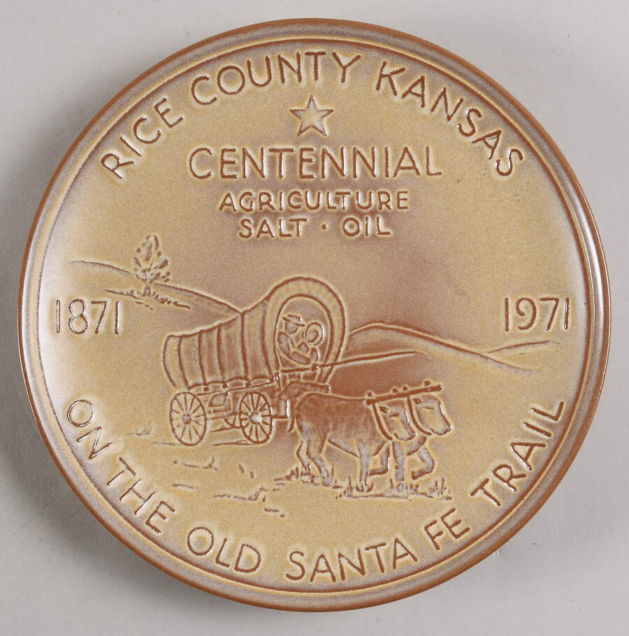 Plates Rice County Kansas Centennial1871-1971 - No Box by Frankoma-1