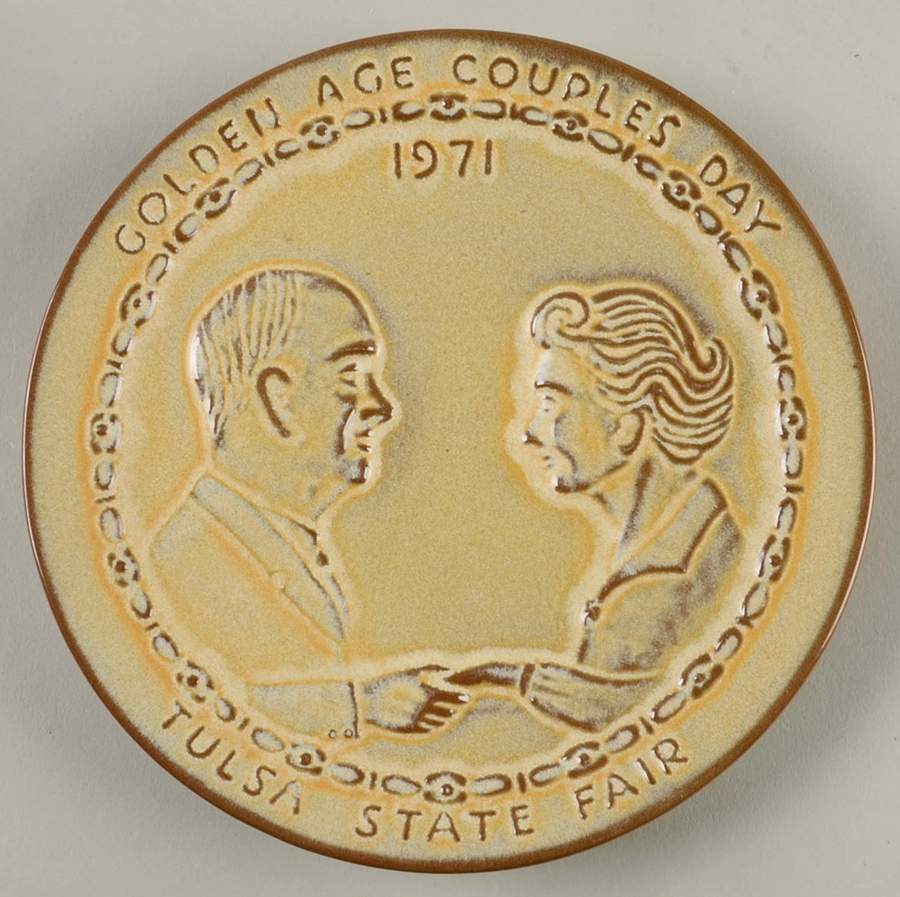 Plates Golden Age Couples Day-Tulsa State Fair - No Box by Frankoma-1