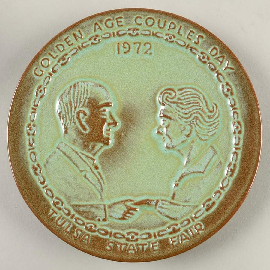 Plates Golden Age Couples Day-Tulsa State Fair - No Box by Frankoma-1