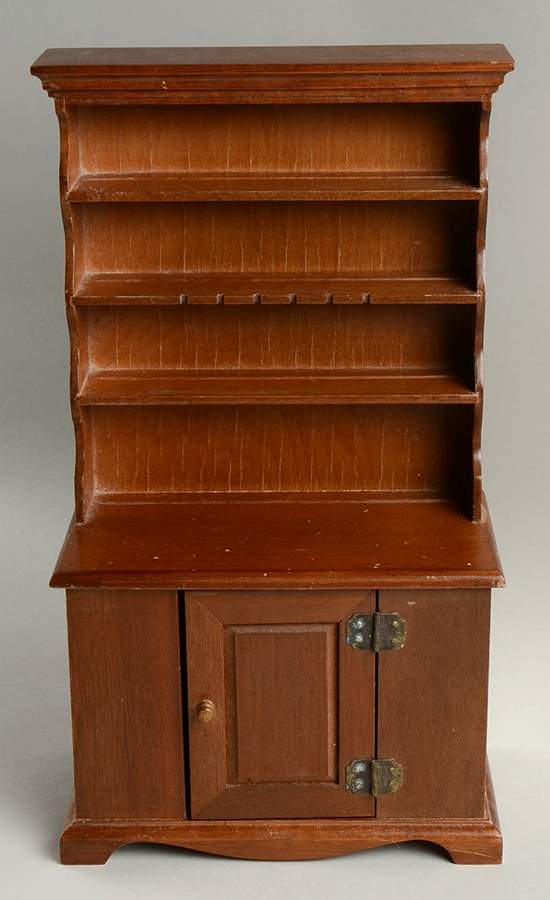 Colonial American Miniatures Wooden Hutch Display - Display Rack Wood by Franklin Mint-1