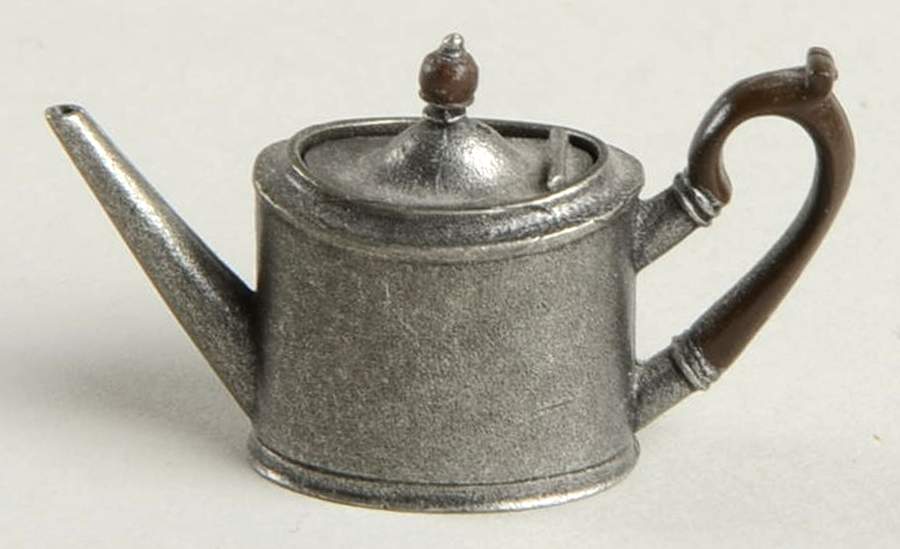 Colonial American Miniatures Drum Shaped Teapot By Trask - No Box by Franklin Mint-1