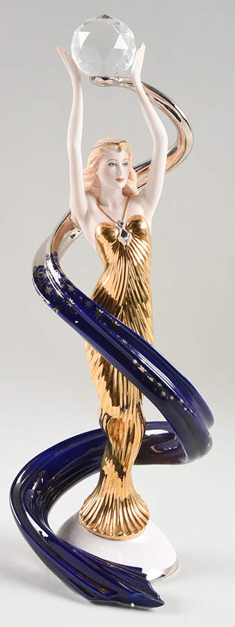 Art Deco-Figurine Series Galaxy In Gold - No Box by Franklin Mint-1