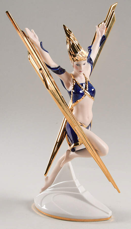 Art Deco-Figurine Series Lightning In Gold - No Box by Franklin Mint-1