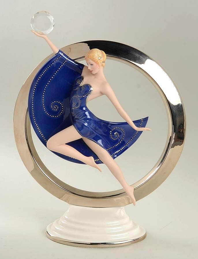 Art Deco-Figurine Series Eclipse In Platinum - No Box by Franklin Mint-1
