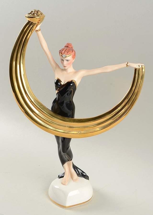 Art Deco-Figurine Series Promise Of Gold - No Box by Franklin Mint-1