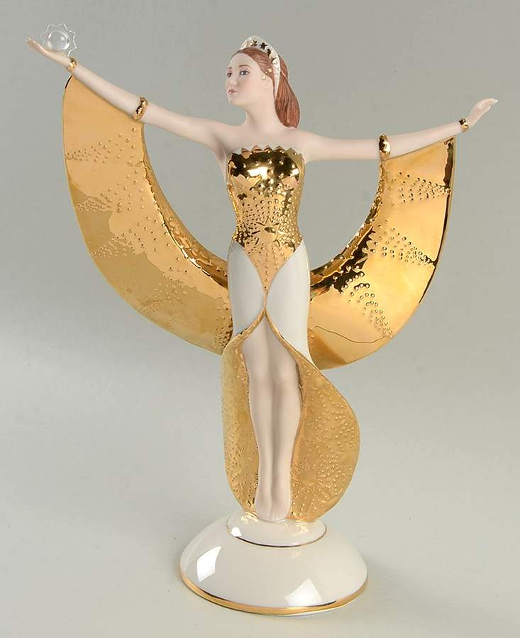 Art Deco-Figurine Series Sunrise In Gold - No Box by Franklin Mint-1
