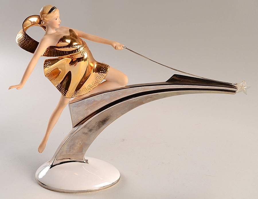 Art Deco-Figurine Series Starlight In Platinum - No Box by Franklin Mint-1
