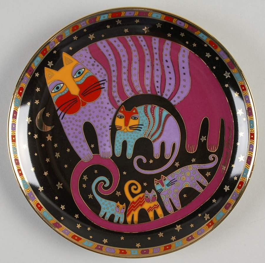 Laurel Burch Contemporary Cats Feline Family - No Box by Franklin Mint-1