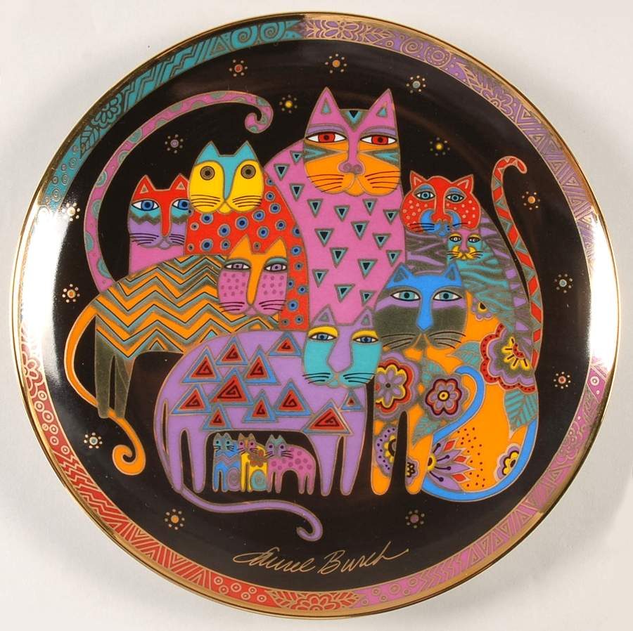 Laurel Burch Contemporary Cats Fabulous Felines - No Box by Franklin Mint-1