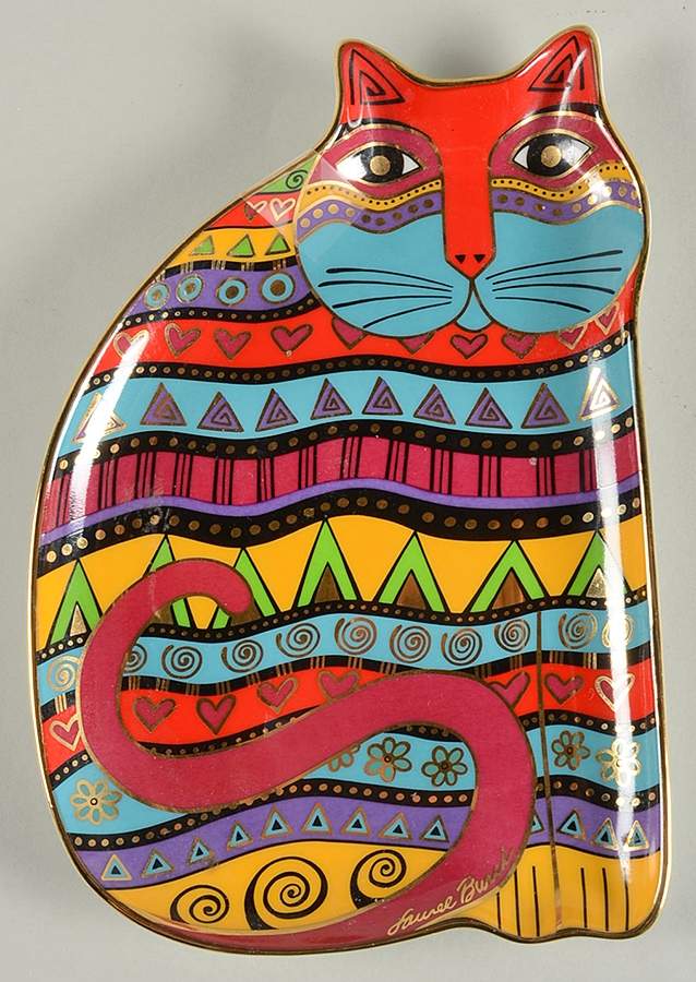 Laurel Burch Fanciful Cats For The Love Of Cats - No Box by Franklin Mint-1