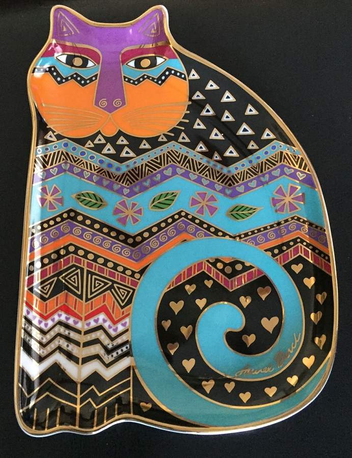 Laurel Burch Fanciful Cats Tapestry Tabbies - No Box by Franklin Mint-1