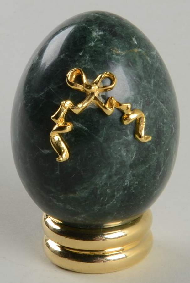 The Collector's Treasury of Eggs Italian Marble-With Gold Ribbon  - No Box by Franklin Mint-1